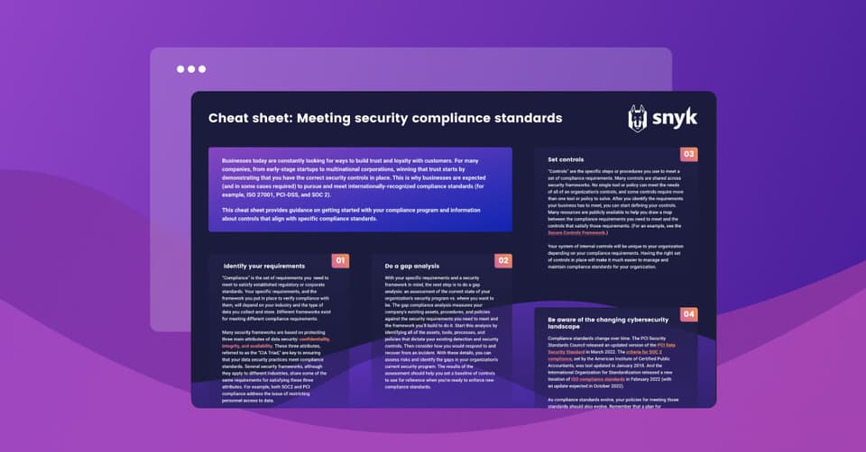 cheat-sheet-meeting-security-compliance-standards-snyk