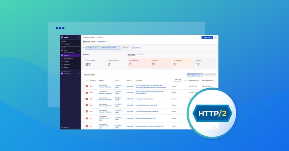 Find and fix HTTP/2 rapid reset zeroday vulnerability CVE202344487