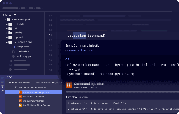 Scan your Python code in real-time and get AI-powered, in-line fix suggestions directly in your favorite IDEs, including Visual Studio Code and PyCharm.