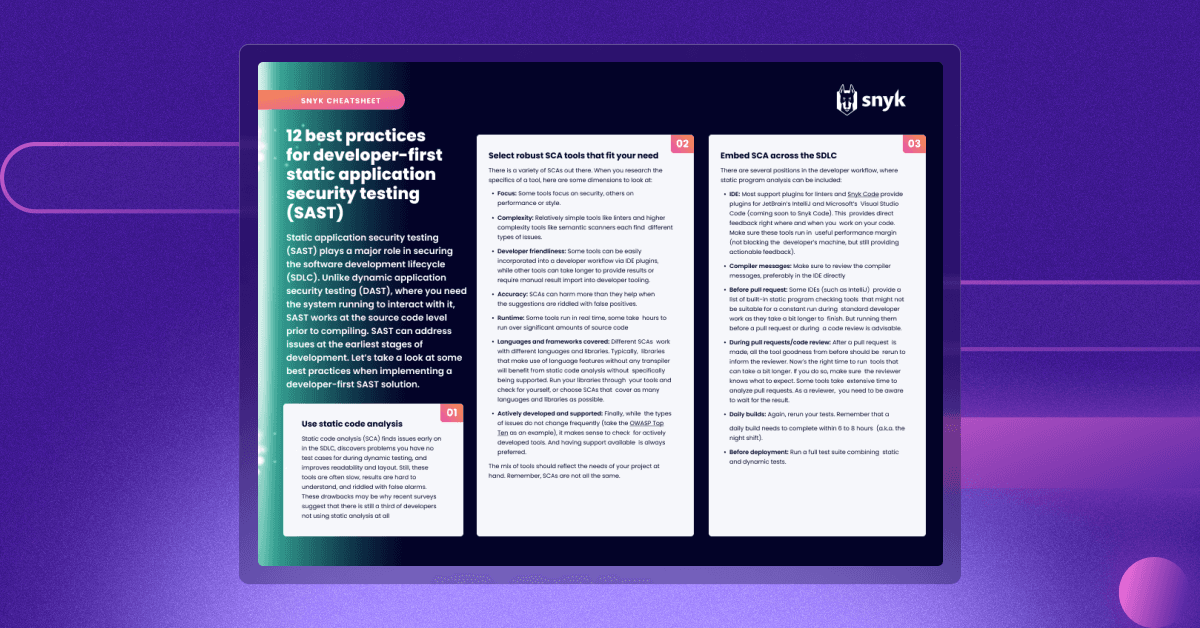 12 Best Practices for Dev First SAST