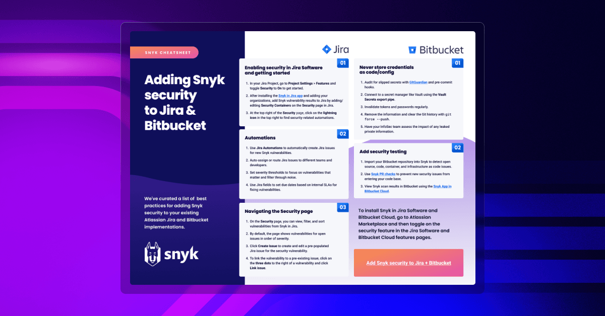 Jira Bitbucket Cheat Sheet